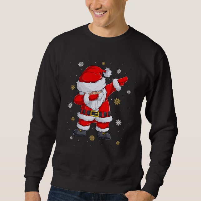 Dabbing Santa Claus Christmas Kids Boys Girls Xmas Sweatshirt (Vorderseite)