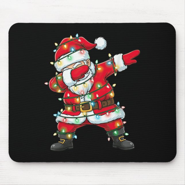 Dabbing Santa Claus Christmas Lights Xmas Dab Men  Mousepad (Vorne)