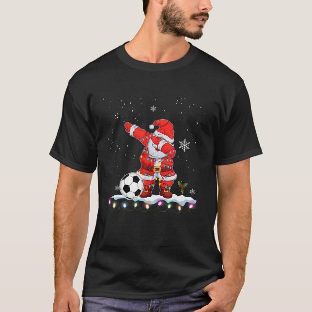 Dabbing Santa Claus Fußball Weihnachten Kinder Jun T-Shirt (Vorderseite)