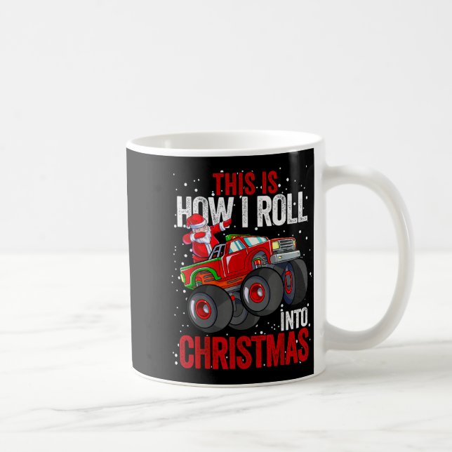 Dabbing Santa Claus Monster Truck Boys Christmas X Kaffeetasse (Rechts)
