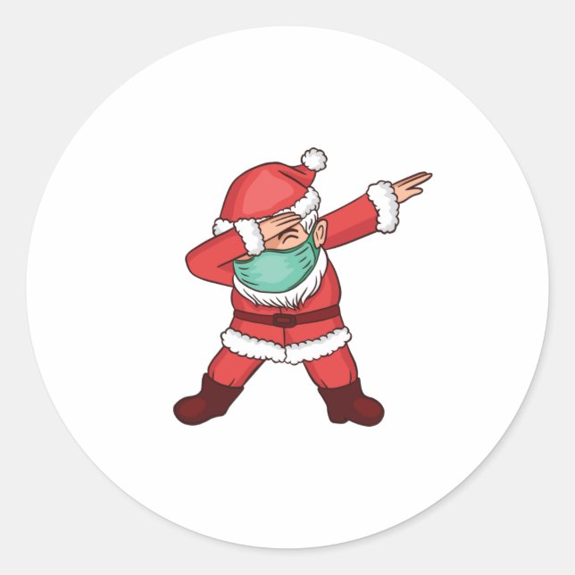 Dabbing Santa Claus Runder Aufkleber (Vorderseite)