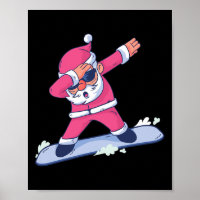 Dabbing Santa Claus Snowboarden Geschenk für Junge