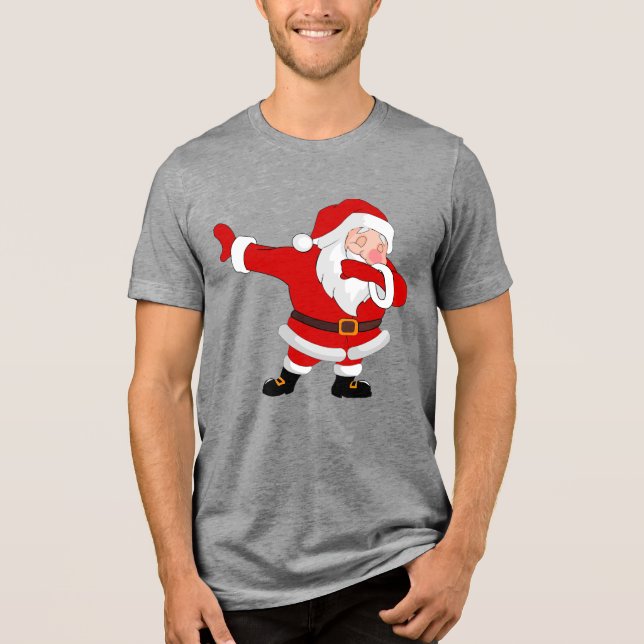 Dabbing Santa Claus Weihnachtsfeiertag Dab Tri-Blend Shirt (Vorderseite)