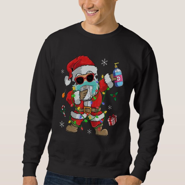 Dabbing Santa Claus With Christmas Light Merry Chr Sweatshirt (Vorderseite)