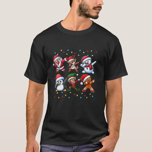 Dabbing Santa Elf Christmas Squad Boys Girls Holid T-Shirt (Vorderseite)