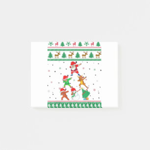 Dabbing Santa Elf Friends Boys Ugly Christmas Swea Post-it Klebezettel