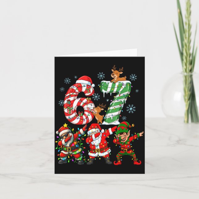 Dabbing Santa Elf Friends Christmas Boys Girls Men Karte (Vorderseite)