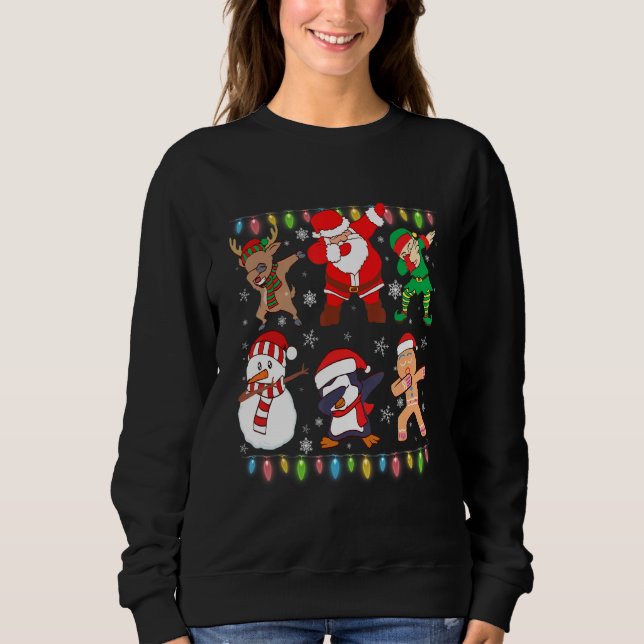 Dabbing Santa Elf Friends Christmas Boys Girls Men Sweatshirt (Vorderseite)