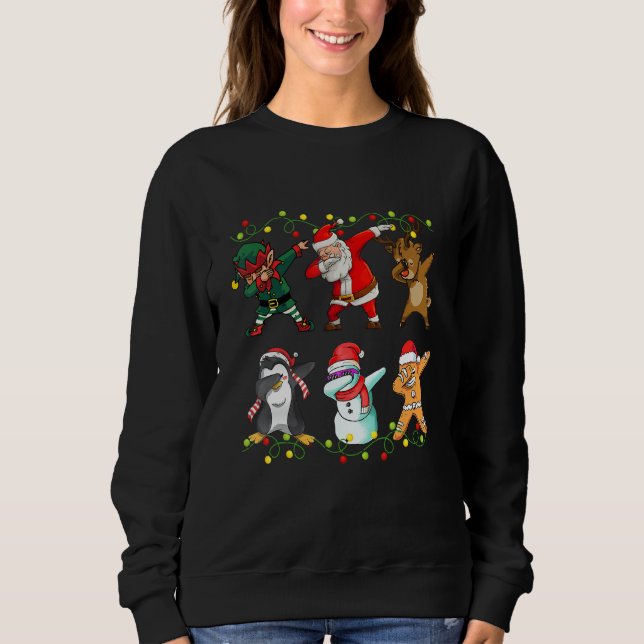 Dabbing Santa Elf Friends Christmas Boys Girls Men Sweatshirt (Vorderseite)