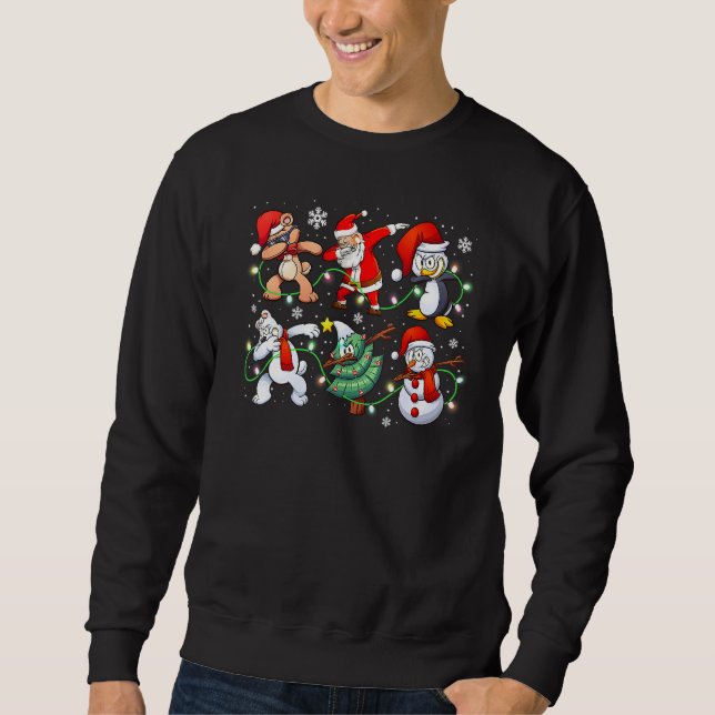 Dabbing Santa Elf Friends Christmas Boys Men   Xma Sweatshirt (Vorderseite)