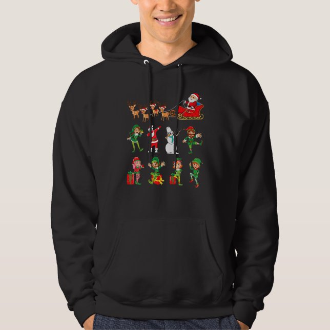 Dabbing Santa Elf Friends Christmas Boys Men  Xmas Hoodie (Vorderseite)