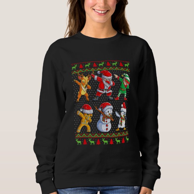 Dabbing Santa Elf Friends Christmas Holiday Boys G Sweatshirt (Vorderseite)