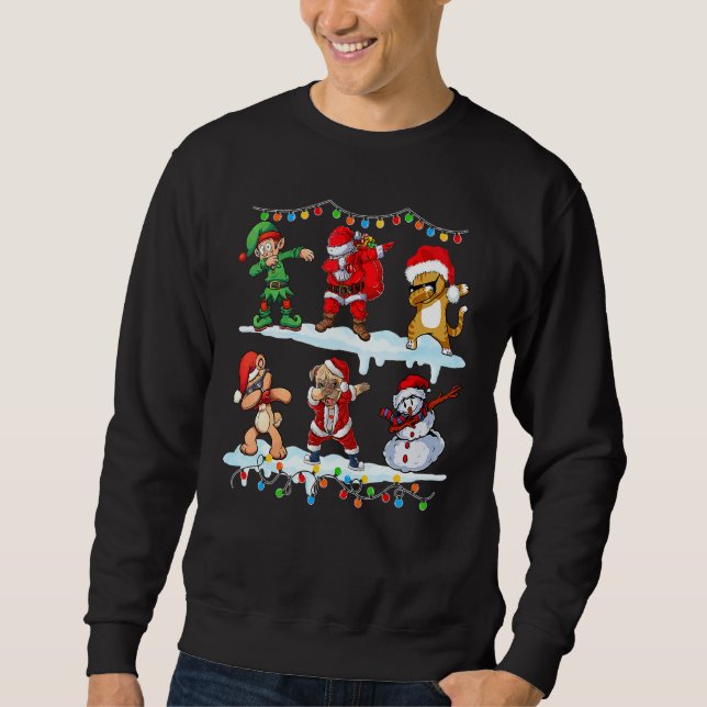 Dabbing Santa Elf Friends Christmas Kids Boys Men  Sweatshirt (Vorderseite)