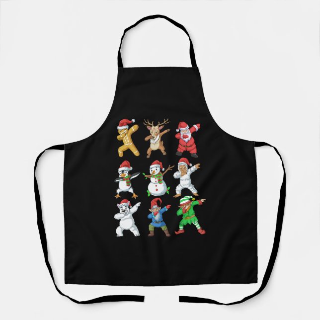 Dabbing Santa Elf Friends Weihnachten Schürze (Vorderseite)
