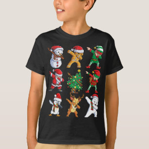 Dabbing Santa Elf Friends Weihnachten T-Shirt