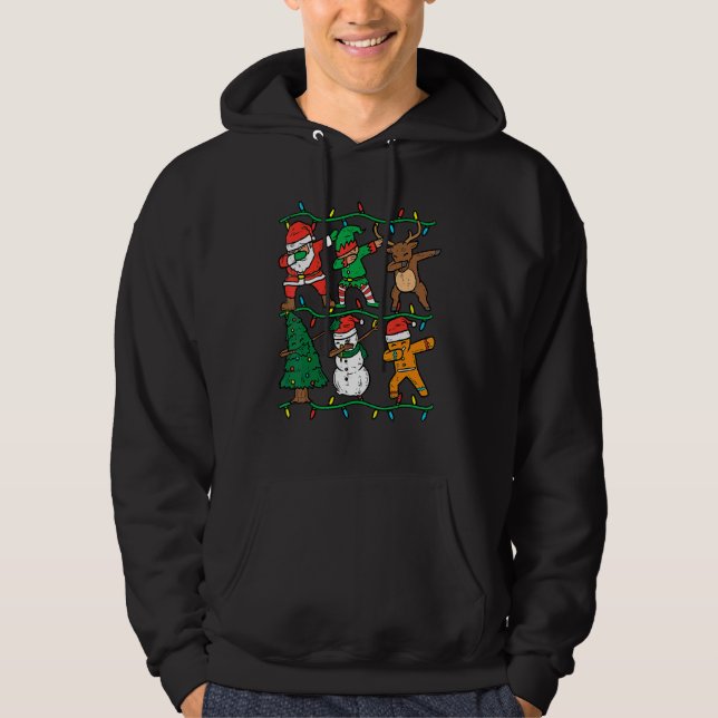 Dabbing Santa Elf Reindeer Dab Xmas PJs Christmas  Hoodie (Vorderseite)