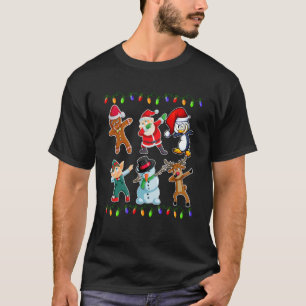 Dabbing Santa Elf Reindeer Gingerbread Pinguin Xma T-Shirt