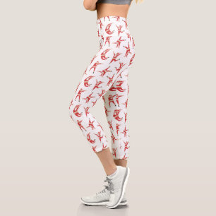 Dabbing Santa Fun Weihnachtsmuster Capri Leggings