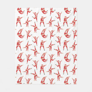 Dabbing Santa Fun Weihnachtsmuster Fleecedecke