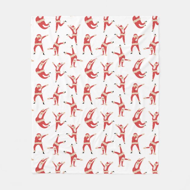 Dabbing Santa Fun Weihnachtsmuster Fleecedecke (Vorderseite)
