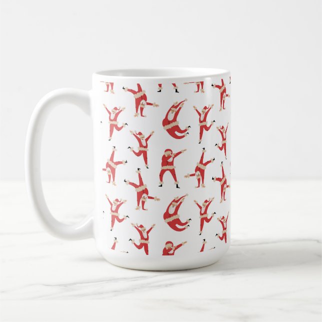 Dabbing Santa Fun Weihnachtsmuster Kaffeetasse (Links)