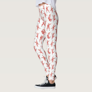 Dabbing Santa Fun Weihnachtsmuster Leggings