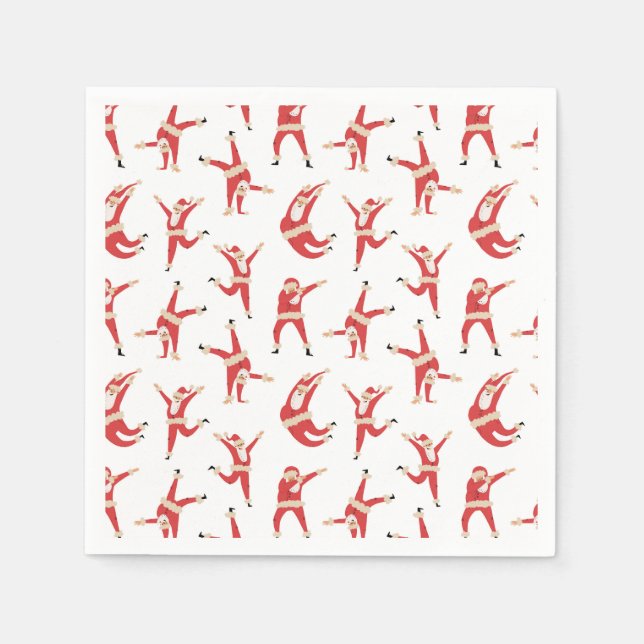 Dabbing Santa Fun Weihnachtsmuster Serviette (Vorderseite)