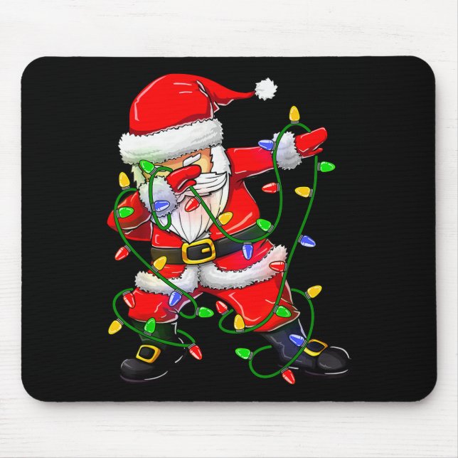 Dabbing Santa Funny Christmas Shirts Women 2024 Bo Mousepad (Vorne)