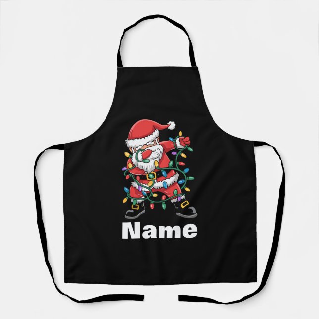 Dabbing Santa Funny Personalized Christmas Gift Schürze (Vorderseite)