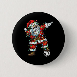 Dabbing Santa Fußball Weihnachts-Pyjama Jungen Kin Button