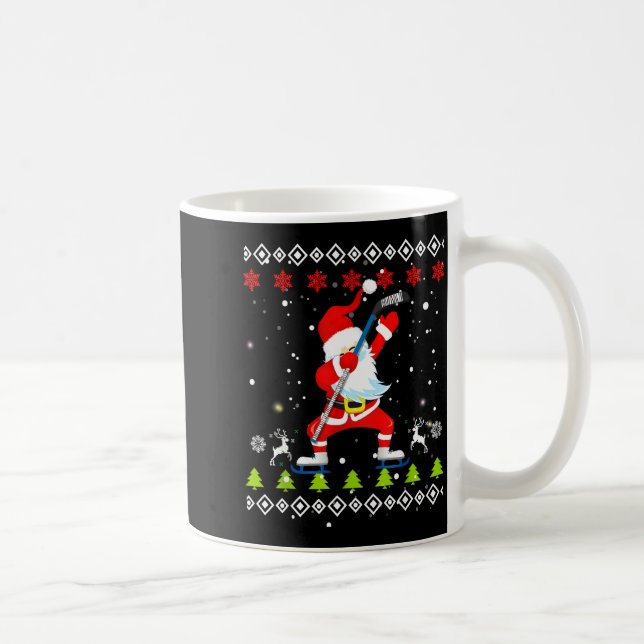Dabbing Santa Hockey Ugly Christmas Sweater Xmas  Kaffeetasse (Rechts)