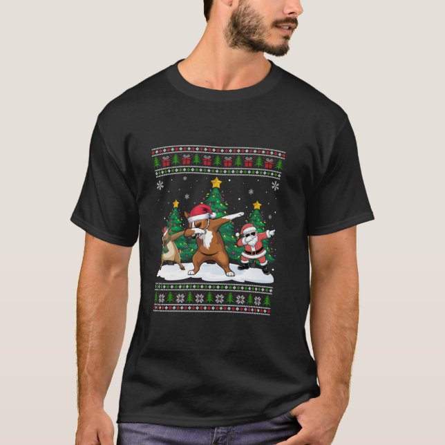 Dabbing Santa Reindeer Australian Cattle Dog Tree T-Shirt (Vorderseite)