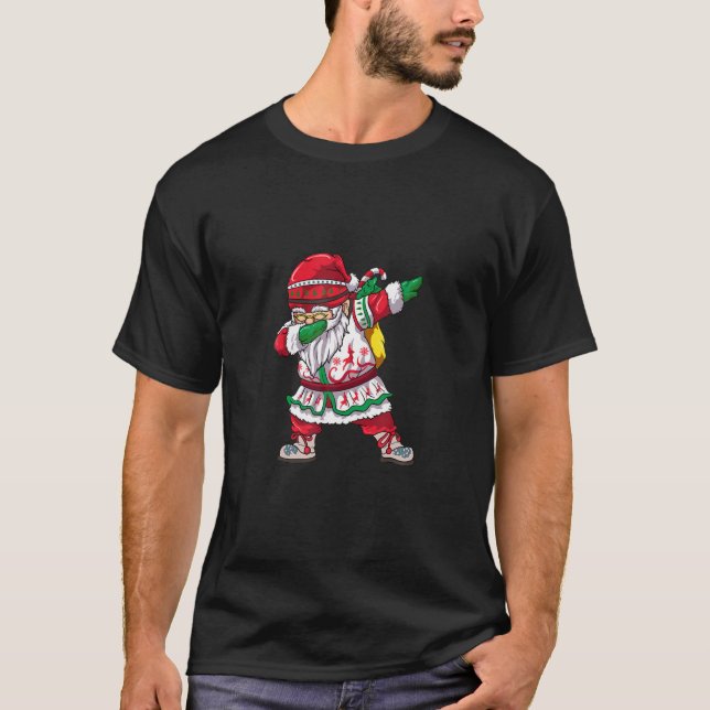 Dabbing Santa - Santa Claus Lights - Leuchtpult T-Shirt (Vorderseite)