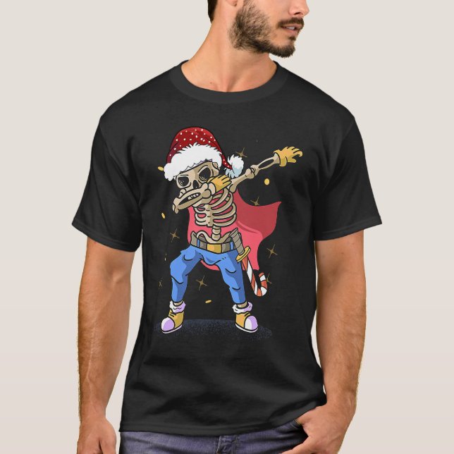 Dabbing Santa Skeleton christmas  for men boy Chri T-Shirt (Vorderseite)