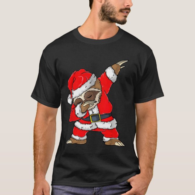 Dabbing Santa Sloth Merry Slothmas Christmas Kids  T-Shirt (Vorderseite)