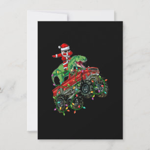 Dabbing Santa T Rex Monster Truck Weihnachtsmonste Einladung