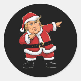 Dabbing Santa Trump Weihnachten Lights Girls Boys  Runder Aufkleber