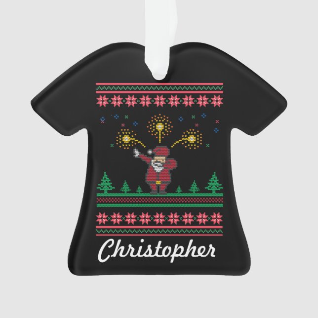 Dabbing Santa Ugly Weihnachtssüßer Ornament (Vorderseite)