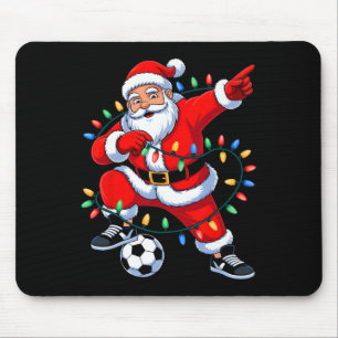 Dabbing Santa Xmas Lichter Fußball Weihnachten Jun Mousepad