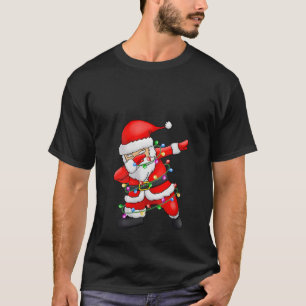 Dabbing Santa Xmas Lichter Geschenke Kinder Mädche T-Shirt