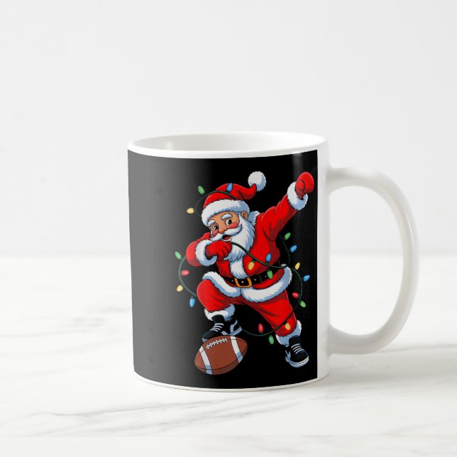 Dabbing Santa Xmas Lights Football Christmas Boys  Kaffeetasse (Rechts)