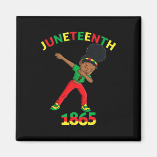 Dabbing Schwarze Prinzessin Juneteenth 1865 Braune Magnet