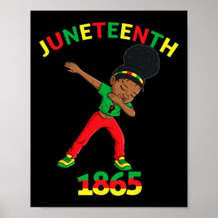 Dabbing Schwarze Prinzessin Juneteenth 1865 Braune Poster