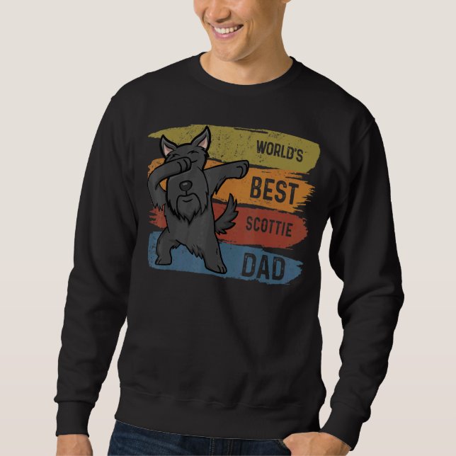 Dabbing Scottish Terrier Vater Dab for Kids Men Sweatshirt (Vorderseite)