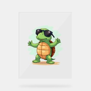 Dabbing Sea Turtle Animal Lover Rettete die Schild