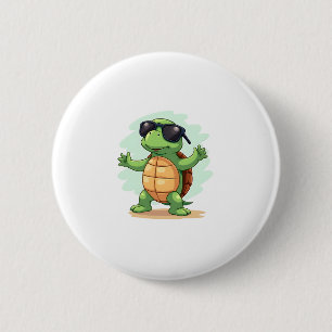 Dabbing Sea Turtle Animal Lover Rettete die Schild Button