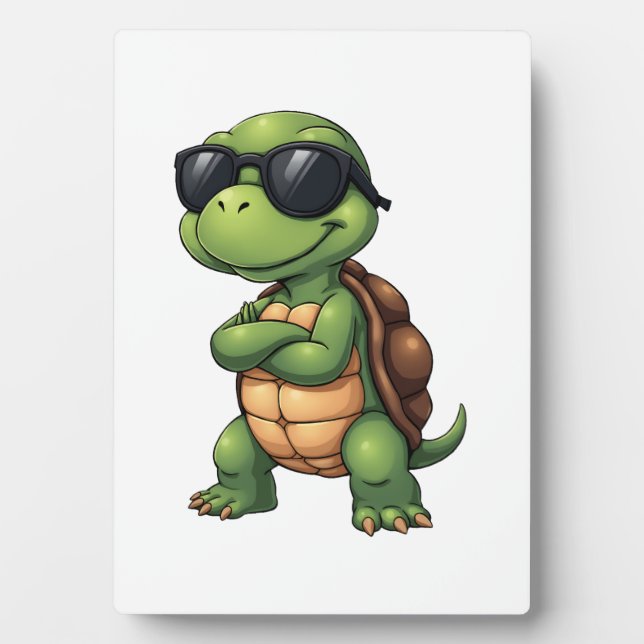 Dabbing Sea Turtle Animal Lover Rettete die Schild Fotoplatte (Vorderseite)