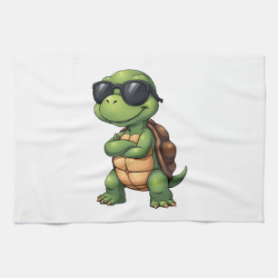 Dabbing Sea Turtle Animal Lover Rettete die Schild Geschirrtuch