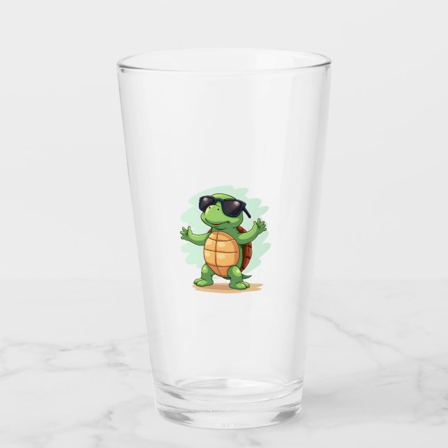 Dabbing Sea Turtle Animal Lover Rettete die Schild Glas (Vorderseite)