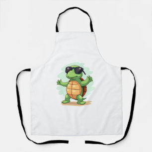 Dabbing Sea Turtle Animal Lover Rettete die Schild Schürze